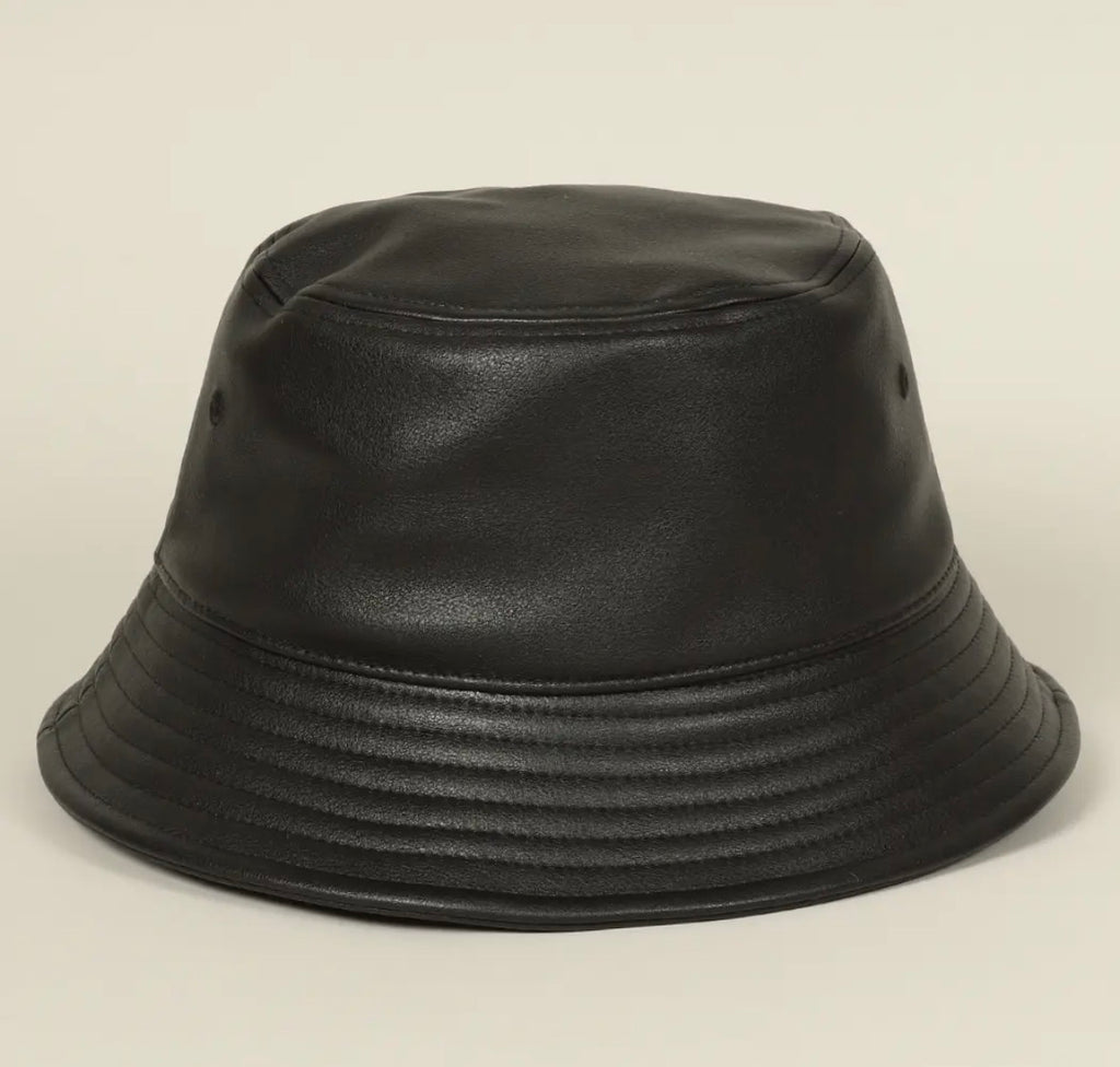 Faux Leather Bucket Hat