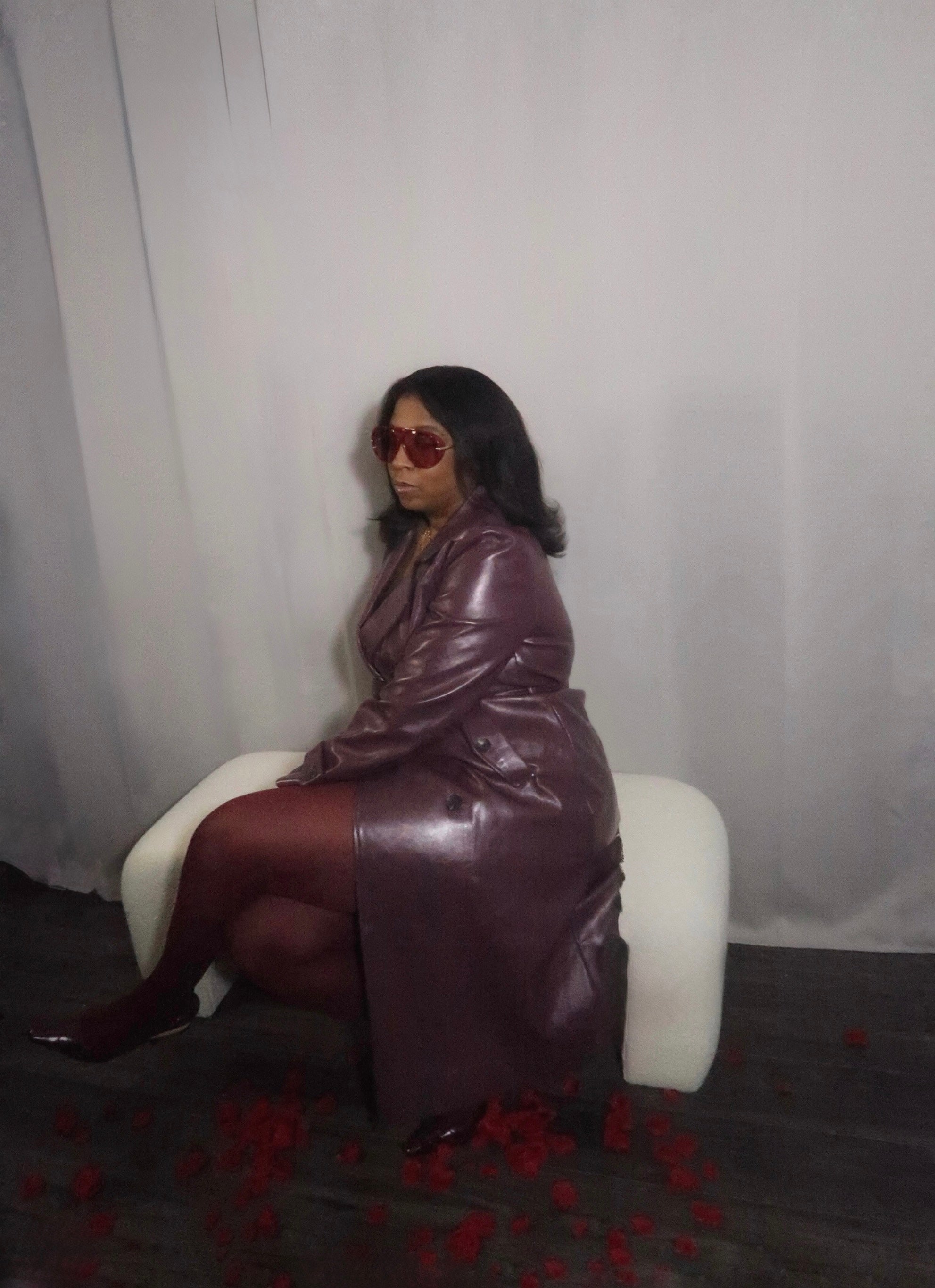Faux Leather Trench