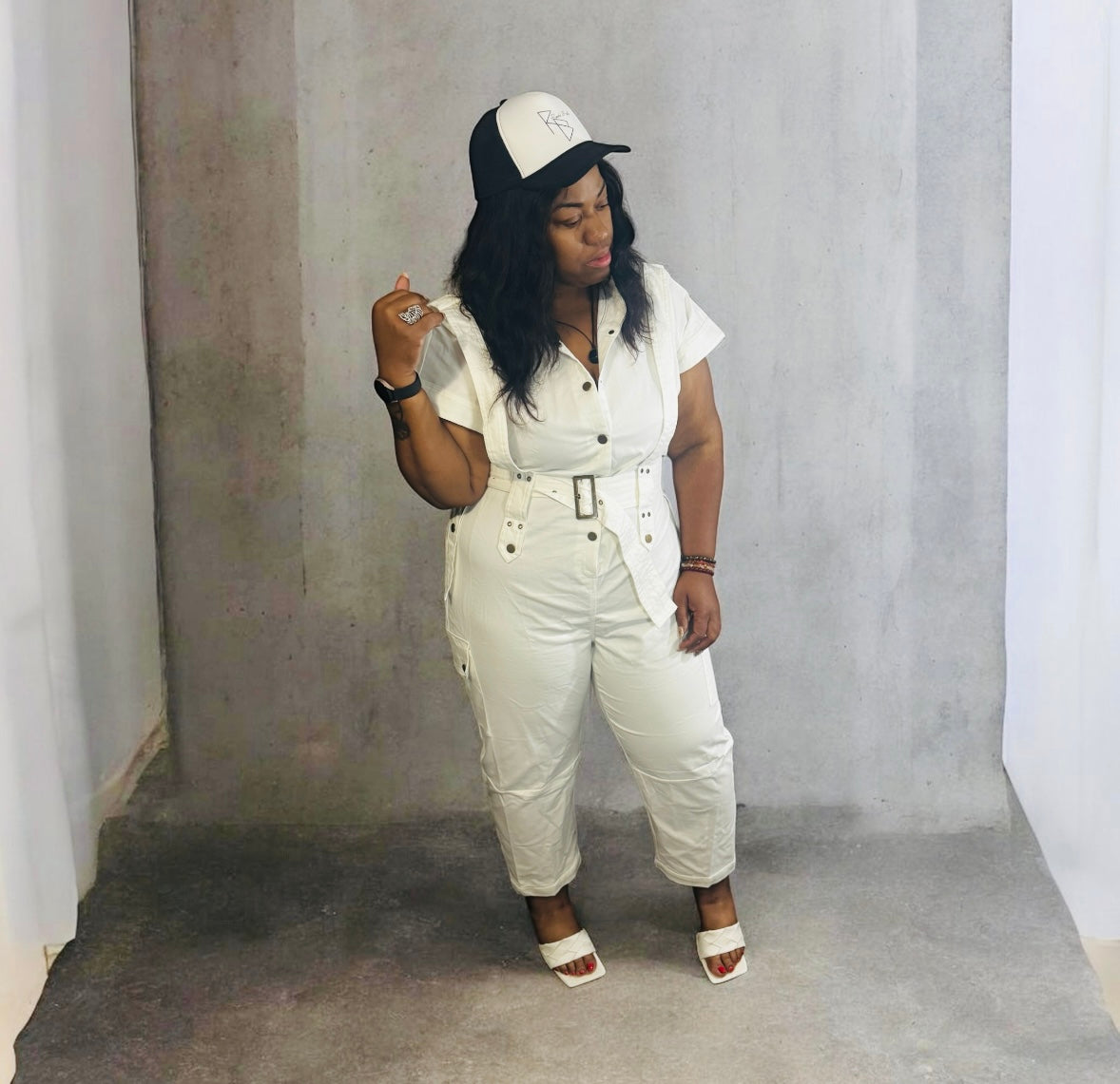 Buckle White Denim Jumpsuit