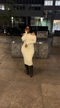 Off-Shoulder Spliced Dress