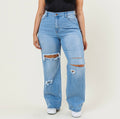 Ripped Wide Leg Denim