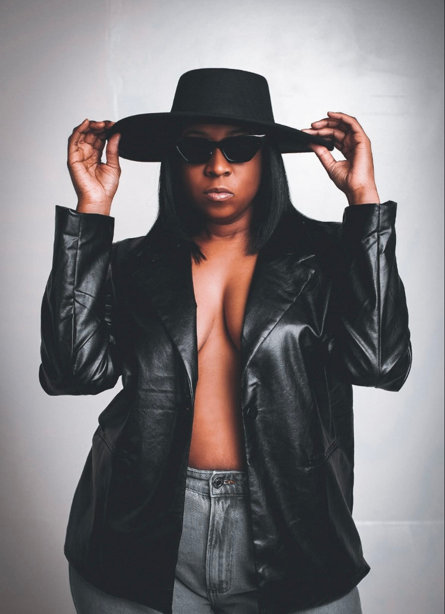 Faux Leather Blazer