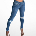 Skinny Leg Distressed Denim