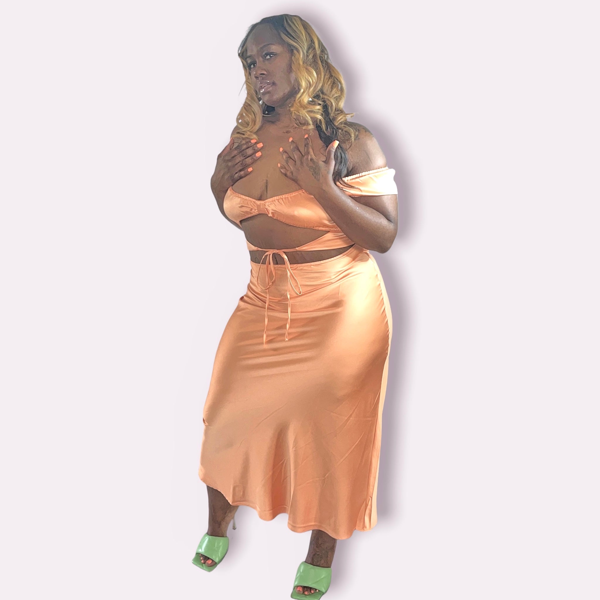 Satin Front Tie Dress